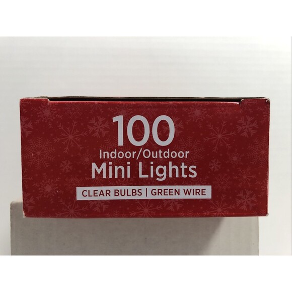 Christmas Lights 100 Mini Clear Bulbs Green Cord Indoor/Outdoor by Holiday Style - Picture 6 of 8